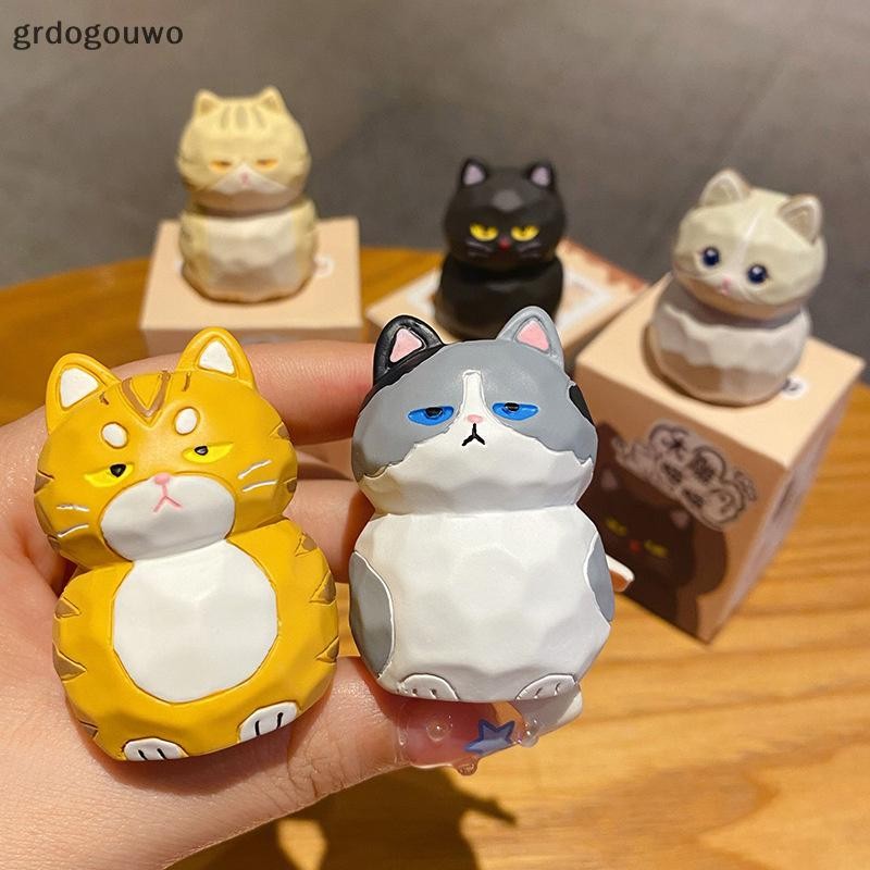 Grdog แกะสลักการ์ตูนแมวหุ่น-สร้างสรรค์เรซิ่นในร่มตกแต่งโต๊ะสําหรับบ้านและสํานักงาน th