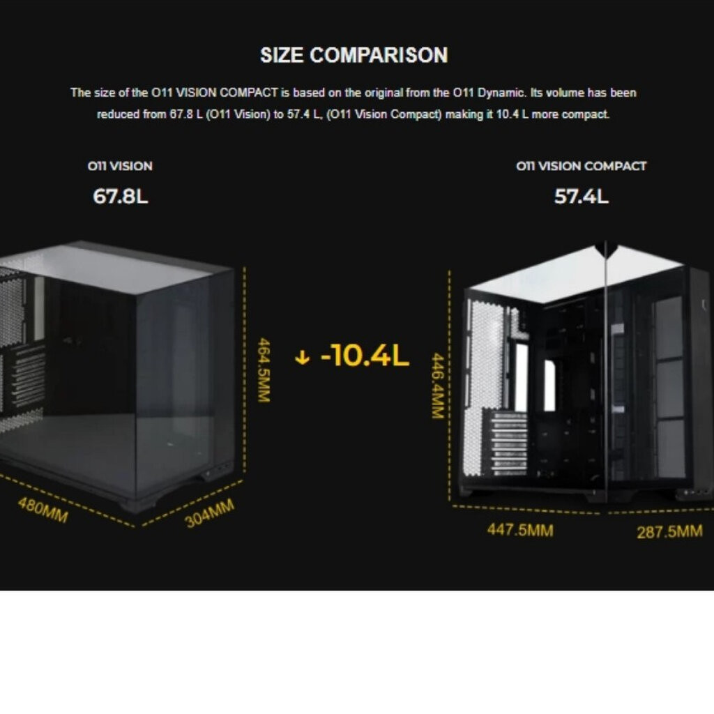 LIAN LI O11 VISION Compact Black (O11VPX) Dual Mode Mid-Tower ATX Case ราคา ถูกที่สุด ดีลบีเคเค แกลเลอรีภาพที่ 8