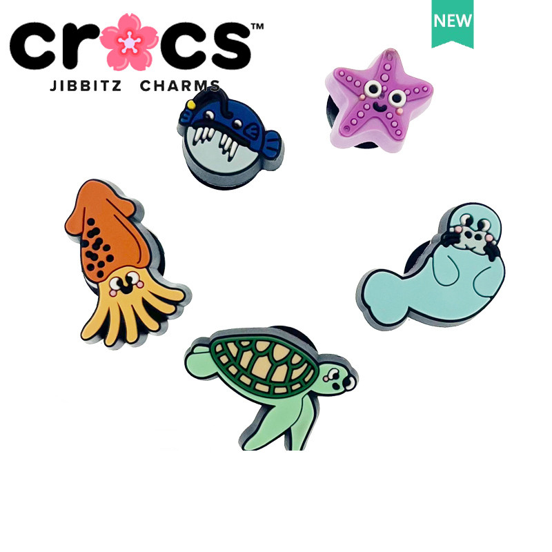 Crocs jibbitz charm รองเท้าหัวเข็มขัดรองเท้าอุปกรณ์เสริมรองเท้าดอกไม้การ์ตูนสัตว์ทะเล Octopus เต่าทะ