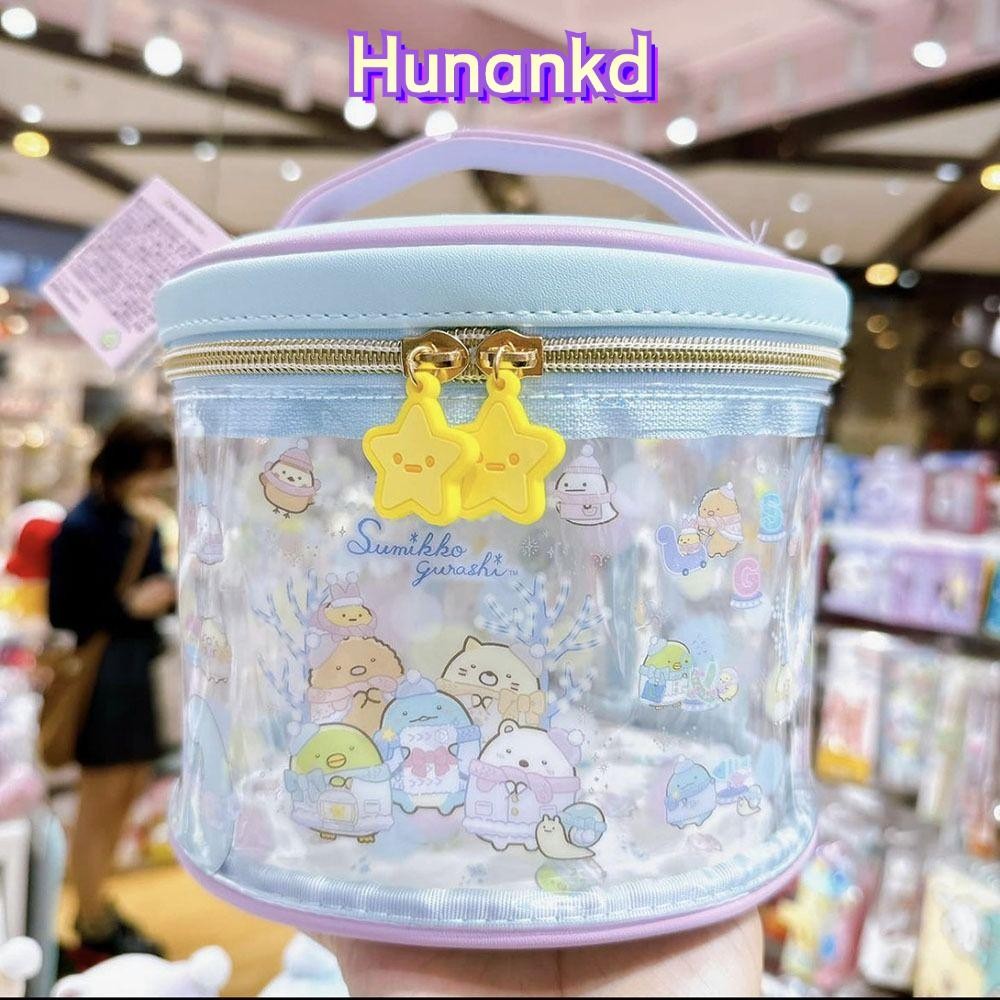 Huan กระเป๋าเครื่องสําอางกระเป๋าแต่งหน้าแบบพกพาความจุขนาดใหญ่กระเป๋าเก็บของจัดระเบียบสําหรับเดินทางการ์ตูน