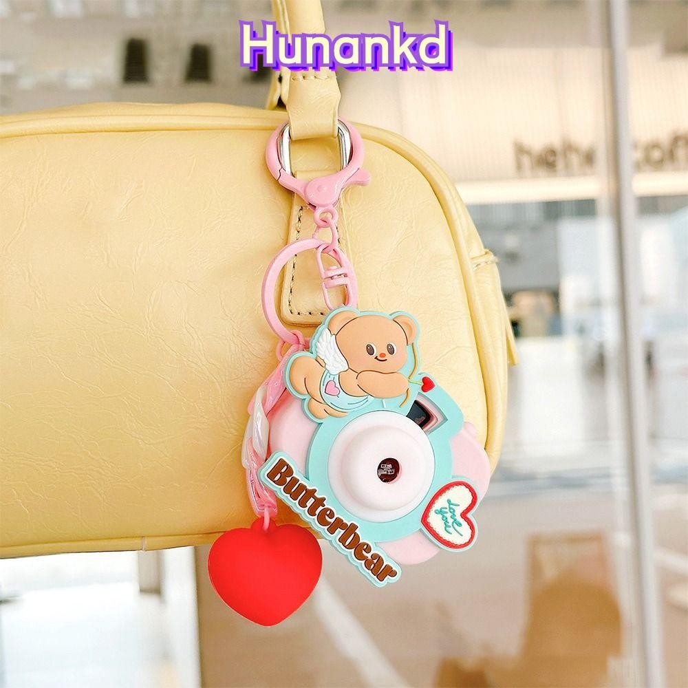 พวงกุญแจกระดิ่ง HUAN พวงกุญแจหมีเนย PVC ของขวัญ จี้ตุ๊กตาของเล่น