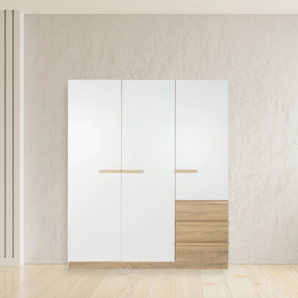 Koncept Furniture ตู้เสื้อผ้าบานเปิด 150 ซม. รุ่น Hanz สีไม้อ่อน (150x60x180 ซม.) แบรนด์ KONCEPT FURNITURE