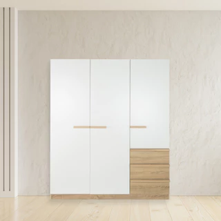Koncept Furniture ตู้เสื้อผ้าบานเปิด 150 ซม. รุ่น Hanz สีไม้อ่อน (150x60x180 ซม.) แบรนด์ KONCEPT FURNITURE