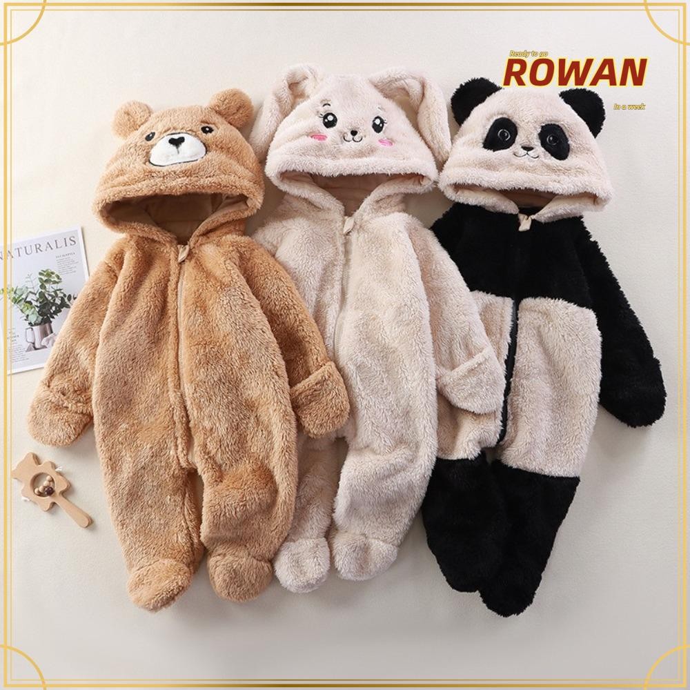 Rowans Baby Jumpsuits Nightgown,ฤดูใบไม้ร่วงฤดูหนาวสําหรับสาวเด็กHoodedทารกแรกเกิดRomper,ชุดนอนWarm Plushทารกเสื้อผ้า