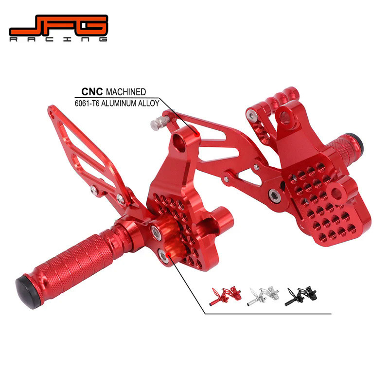 MoMotorcycle CNC Adjustable Foot Pegs Pedals Rest Rearset Footpegs For DUCATI 999 999S 999R 749 Dark