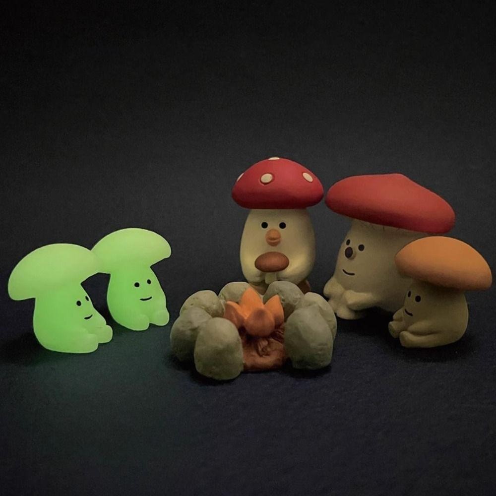 Jsjjingpเครื่องประดับคริสต์มาส,เห็ดขนาดเล็กเรซิ่นมินิคริสต์มาสรูปแกะสลัก,ทําเองของเล่นบ้านชมวิวตุ๊กตาขนาดเล็กต้นคริสต์มาสซานตาคลอสตกแต่งบ้ - รูปที่ 6