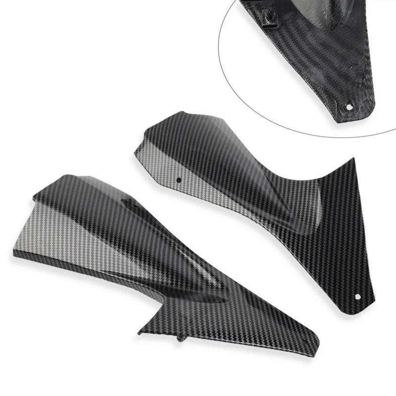 Mo 2X Carbon Fiber Motorcycle Side Air Duct Cover Fairing Insert Part For Yamaha YZF R6 2006 2007