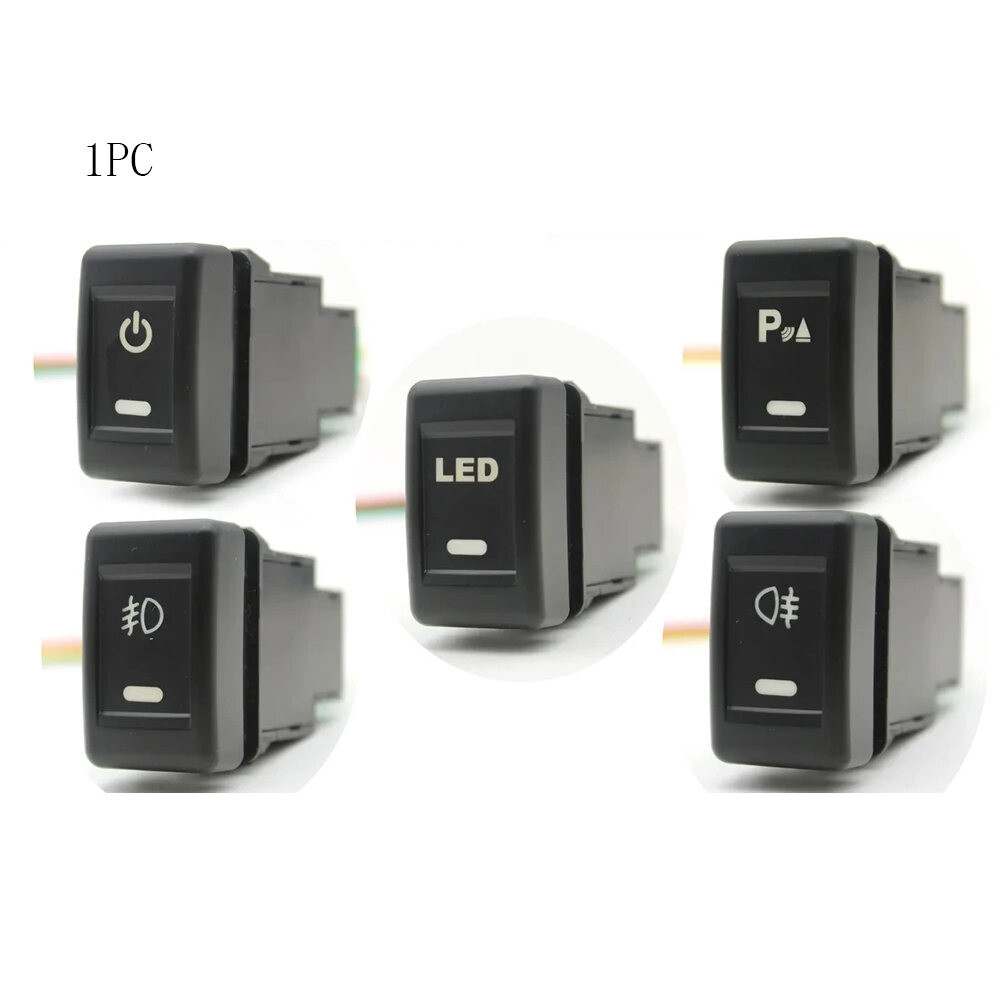 1pc รถหมอกเพลง LED ท่อไอเสียไฟหน้าสุนัขอิเล็กทรอนิกส์ปุ่มสวิทช์ใช้สําหรับ Isuzu KV100 KV600 K600 FVZ 700P