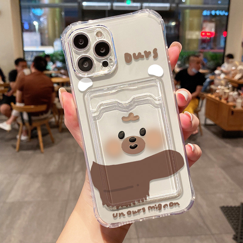 Clear ซองใส่การ์ด case for iPhone 17 11 13 16 15 12 14 Pro Max X XS Max XR 7 8Plus เคสโทรศัพท์ซิลิโคน TPU โปร่งใส ราคา ถูกที่สุด ดีลบีเคเค แกลเลอรีภาพที่ 3