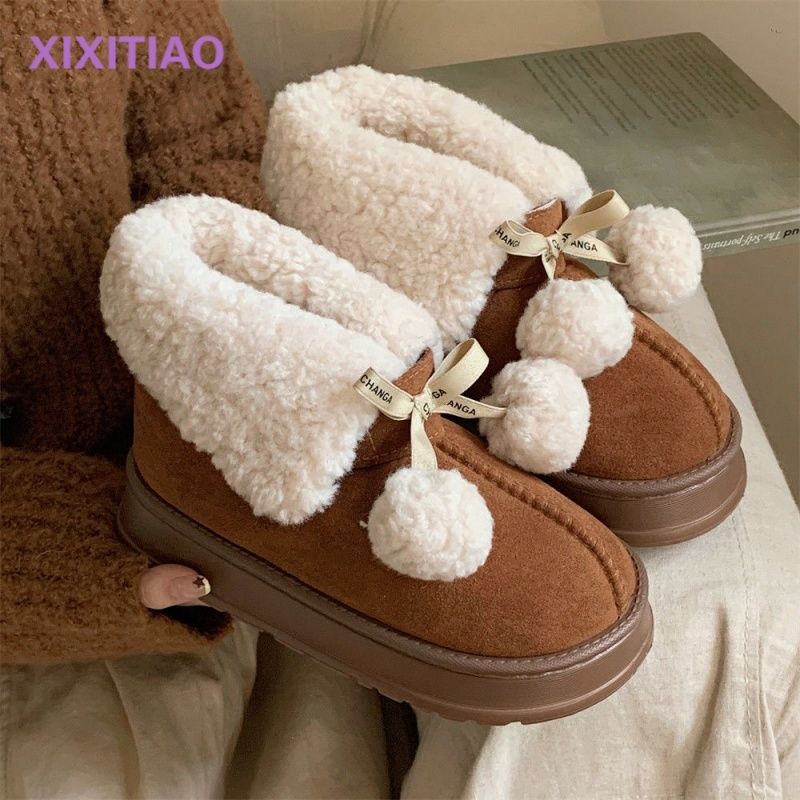 กระแส Boots Snow Boots Flat Sole Premium สไตล์ใหม่ฤดูหนาว