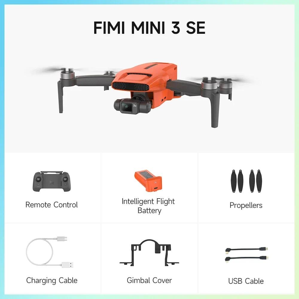 Fimi Mini 3 SE โดรนใหม่ 4K 30fps 9km ช่วงไฮบริด 3 แกน Gimbal 249g การออกแบบเบามาก 12MP สมาร์ทติดตาม 