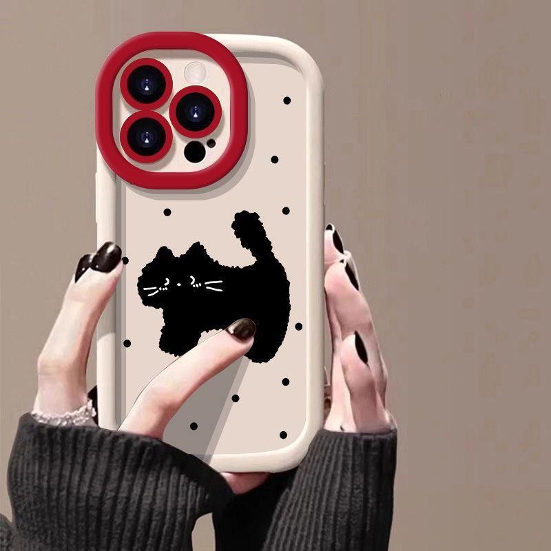 เคสมือถือลายจุดสีดำเข้ากันได้กับ iphone15เคสพัฟ14Pro แบบใหม่13/12/11 /xs pvqu รวมทุกอย่างที่นิยมในโลกออนไลน์