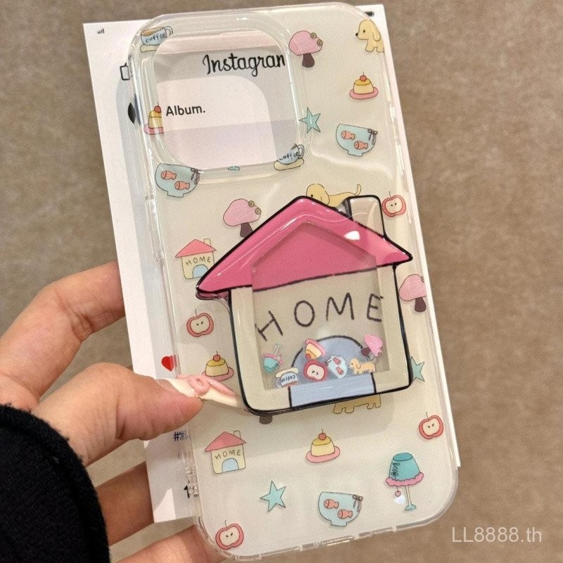เคสโทรศัพท์มือถือสำหรับไอโฟนสำหรับลูกสุนัขและบ้านแบบสองชั้น imd16/15Promax/14รุ่นใหม่13/12/11pro เฉพาะ xsmax/XR สร้างสรรค์7/8Plus ป้องกันการตกกระแทกรูขนาดใหญ่