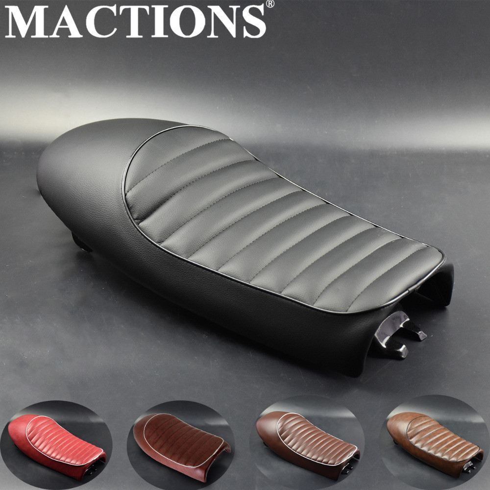 Yรถจักรยานยนต์ Racer Hump เบาะ Vintage ที่กำหนดเอง HumpTracker ที่นั่งสำหรับ Honda CB350 CB450 CB750