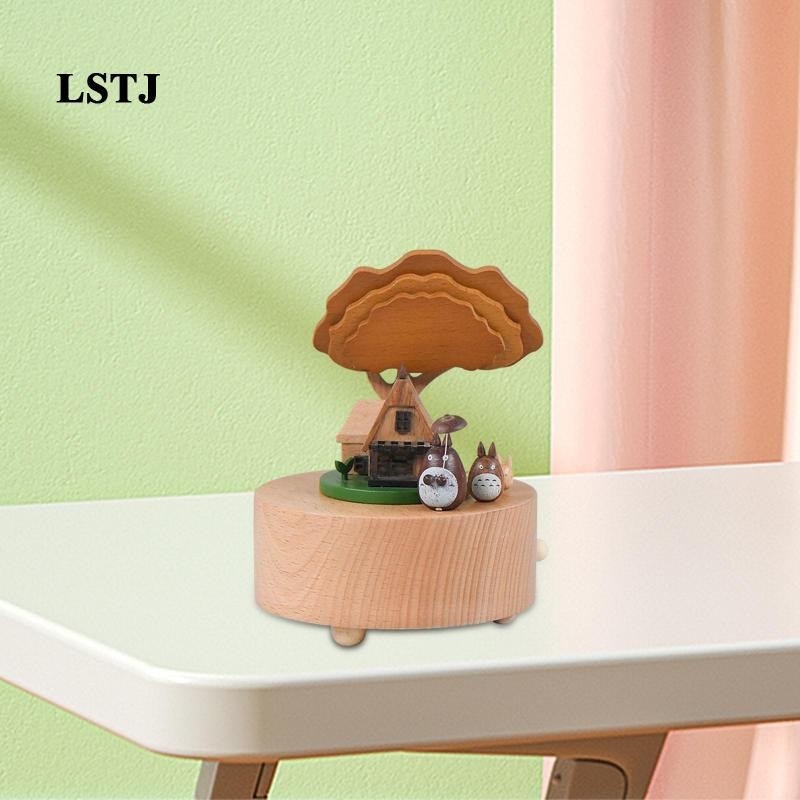 [Lstjj] กล่องดนตรีไม้ตกแต่งโต๊ะตกแต่งบ้านสะสมหมุนหัตถกรรมเทศกาลของขวัญกล่องดนตรีสําหรับของขวัญวันเกิด