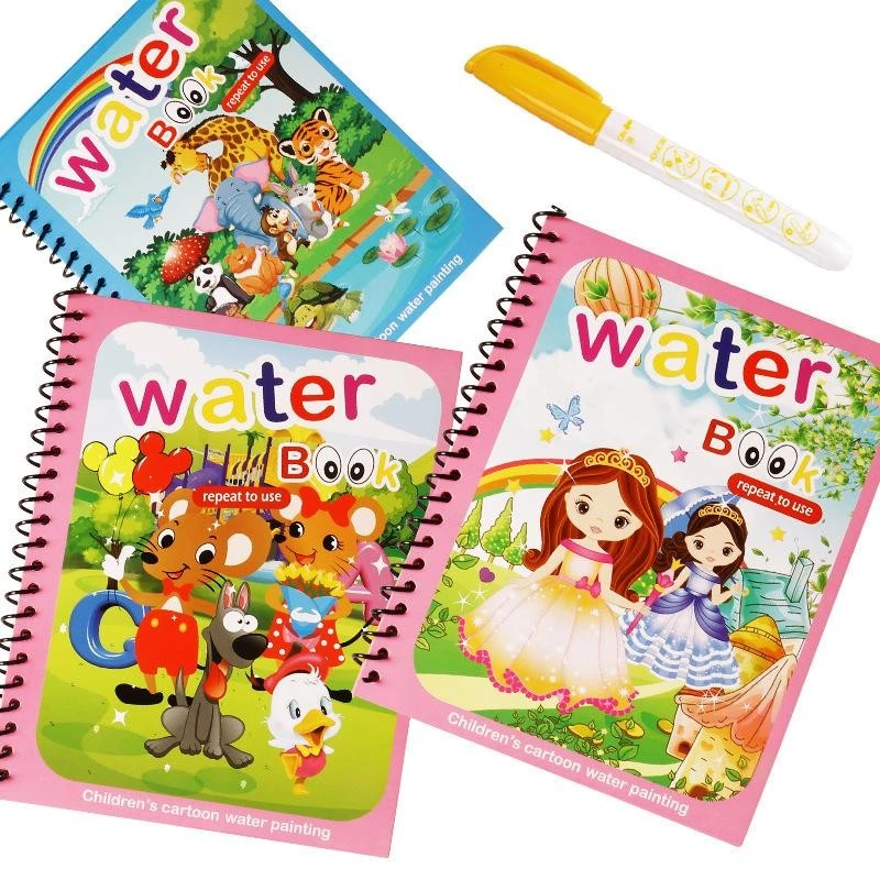 มี15 ลาย สมุดระบายสีด้วยน้ำเปล่า ระบายซ้ำได้ตลอด magic water book อุปกรณ์ระบายสี สมุดระบายน้ำ thumbnail 9