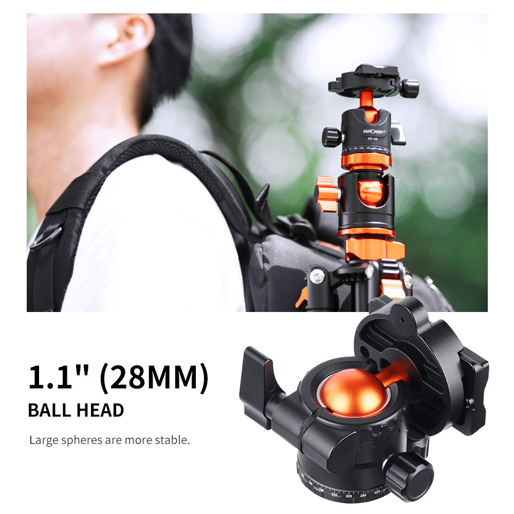 ขาตั้งกล้อง K & F CONCEPT SA254T1 2.39M/94.1 นิ้ว Professional การถ่ายภาพขาตั้งกล้อง Monopod กล้องแนวนอนขาตั้งกล้อง Aluminu Cam1114