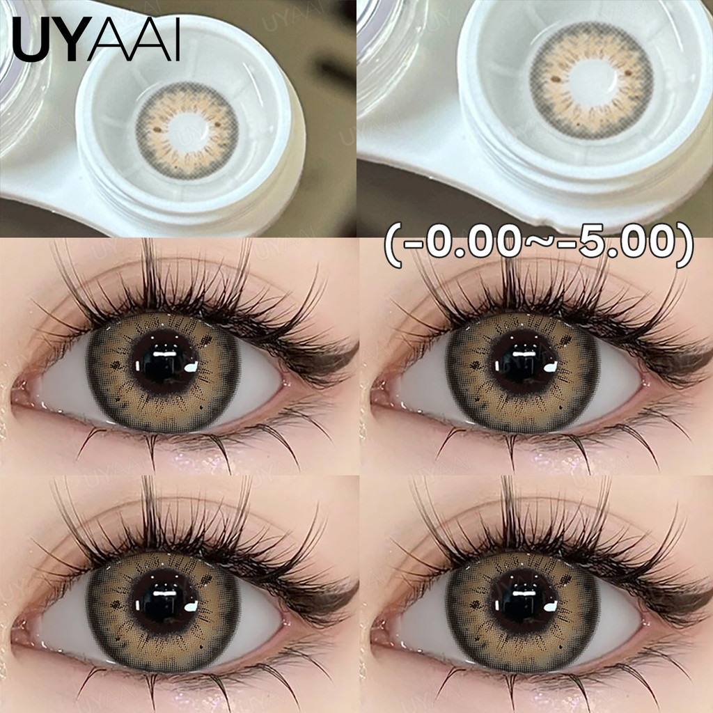 {องศา -0.00~-5.00} Uyaai คอนแทคเลนส์ สายตาสั้น นิ่ม สีน้ําตาล 14.2 มม.