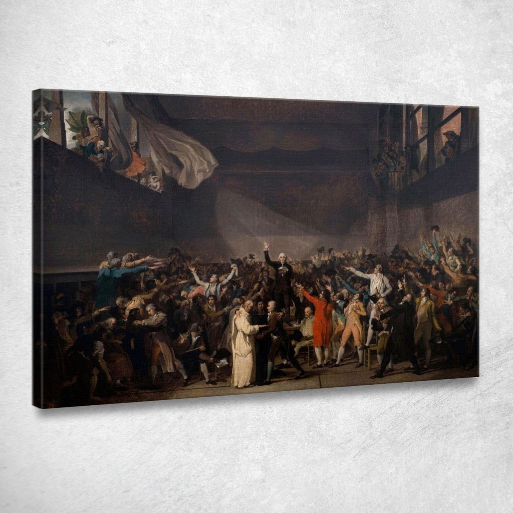 Oath Of The Jeu De Paume June 20, 1789 Jacques Louis David, jld30 ภาพพิมพ์บนผ้าใบแคนวาส