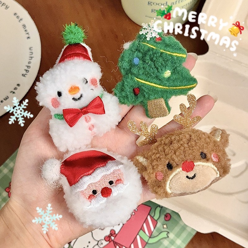 Creative Christmas ตุ๊กตาจี้ตุ๊กตา Santa Elk Snowman เข็มกลัด SP084