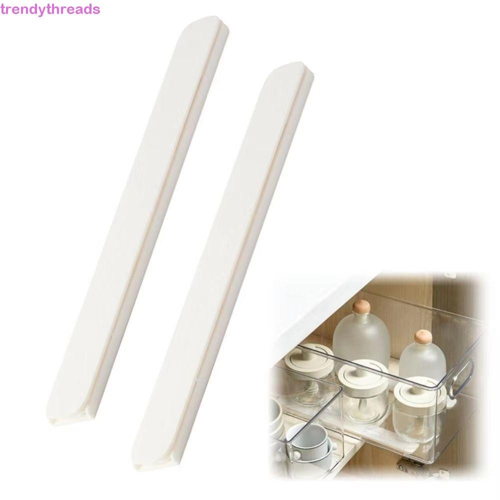 Trendythreads รางสไลด์ตะกร้า 2 ชิ้น, แถบสไลด์ลิ้นชักกาว DIY, Track Board Retractable Pull Rail เฟอร์นิเจอร์ฮาร์ดแวร์ตู้เสื้อผ้าสไลด์แถบสําหรับห้องครัว