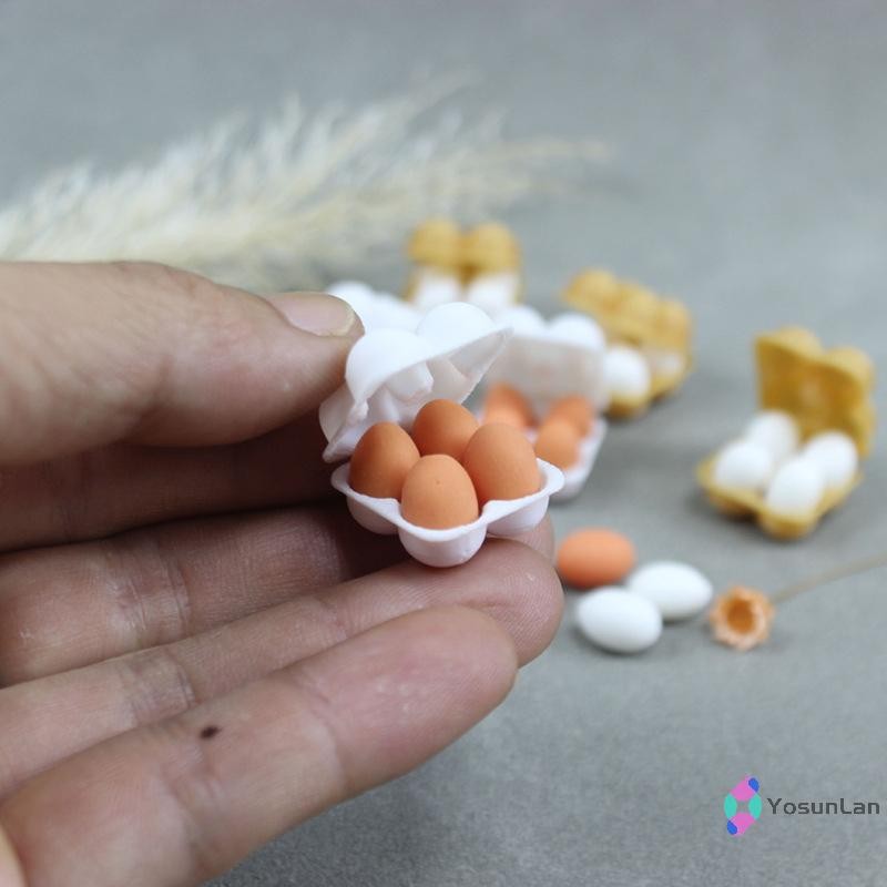 Yosunlan] 1:12 ตุ๊กตาจําลองถาดไข่กล่องไข่ไข่ตุ๊กตาห้องครัวอาหารตกแต่ง Miniature Life ฉากอุปกรณ์เสริมใหม่ - รูปที่ 2