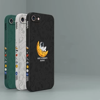 เคส iPhone 7 / 8/ SE 2020 / SE 2022 สีพื้น iPhone 8 ภาพประกอบอวกาศ เคสโทรศัพท์นักบินอวกาศ XTKR