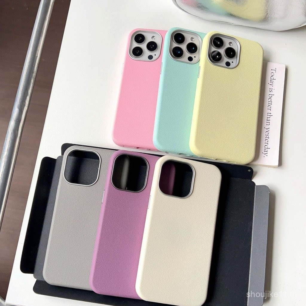 เคสหนังสำหรับ Apple 15PROMAX เคสมือถือสำหรับ iPhone 16รุ่นใหม่14Pro ผู้หญิง12กรอบกระจกชุบ lz5t