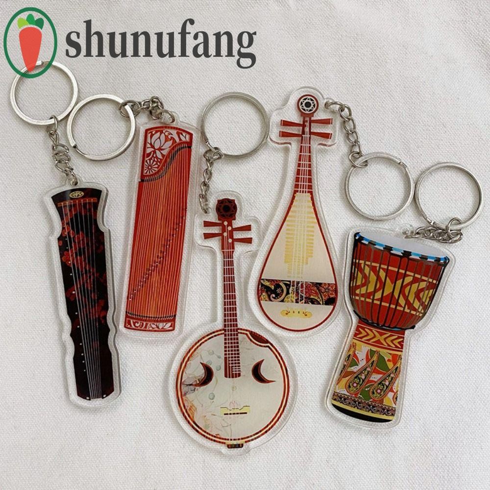 Unuf กีตาร์พวงกุญแจอะคริลิค, Ukulele VIOLIN กีตาร์จี้, Musician เครื่องประดับ Cello กลองชุด Clarinet