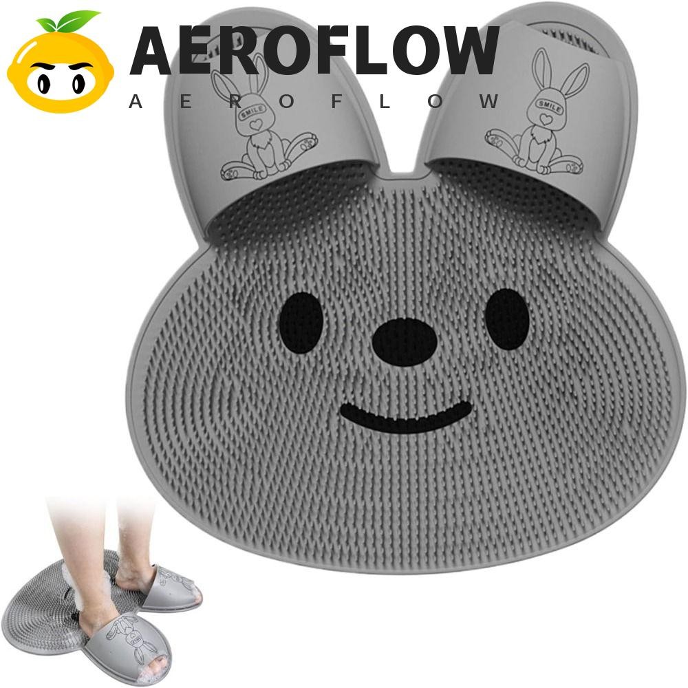 Aeroflow เสื่อขัดเท้าอาบน้ํานวดสร้างสรรค์น่ารักในครัวเรือนทนทานพร้อมถ้วยดูดแฮนด์ฟรีแผ่นขัดเท้าเครื่องมือทําความสะอาดเท้า