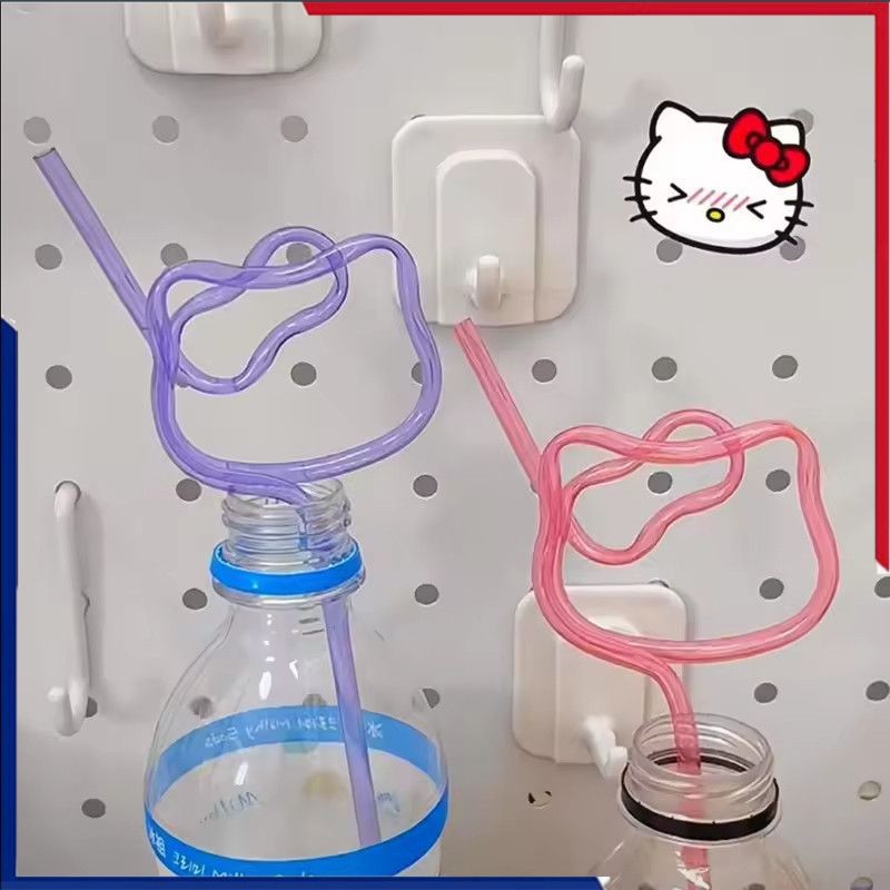 Hello Kitty หลอดดูดน้ำแบบใช้ซ้ำได้หลากสี หลอดดูดน่ารักสำหรับดื่มน้ำ น้ำผลไม้ นม เครื่องดื่ม อุปกรณ์ตกแต่งงานปาร์ตี้ งานแต่งงาน 🎇