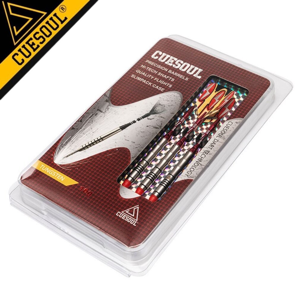 ลูกดอกปาเป้า CUESOUL Tungsten Soft Darts / Red-Yellow Slim Flight 16g