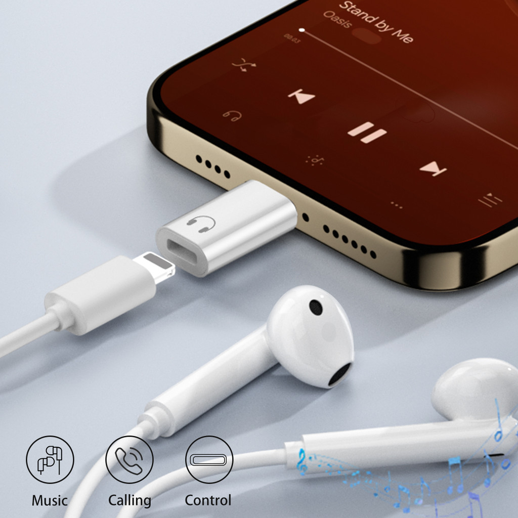 อะแดปเตอร์เสียงหูฟัง Type C เป็น IOS USB C ตัวแปลงหูฟังชายเป็น IOS หญิง