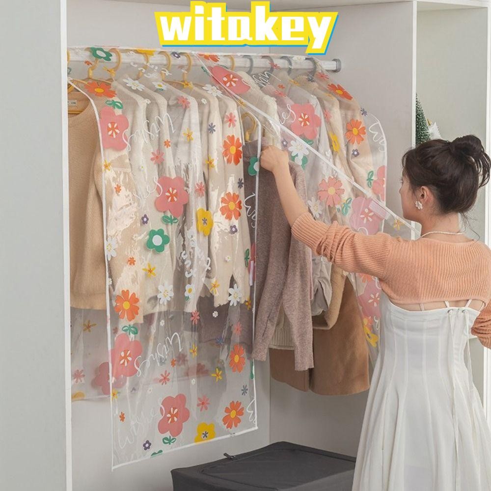Witakey ผ้าคลุมเสื้อผ้า ป้องกันฝุ่น จุของได้เยอะ กันน้ํา แบบหนา