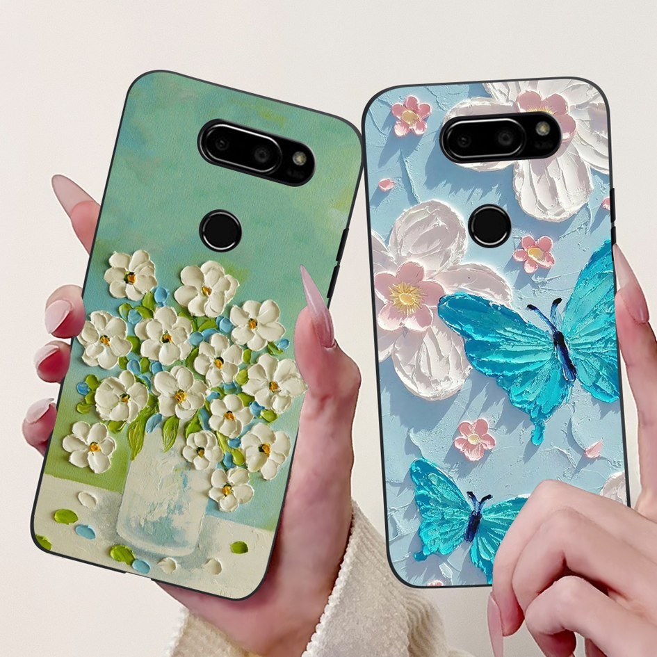 สําหรับ LG V30 V30 + กรณี H930 H931 H932 H933 ซิลิโคนใหม่แฟชั่นผีเสื้อดอกไม้ปลอกนุ่มสําหรับ LG V35 T