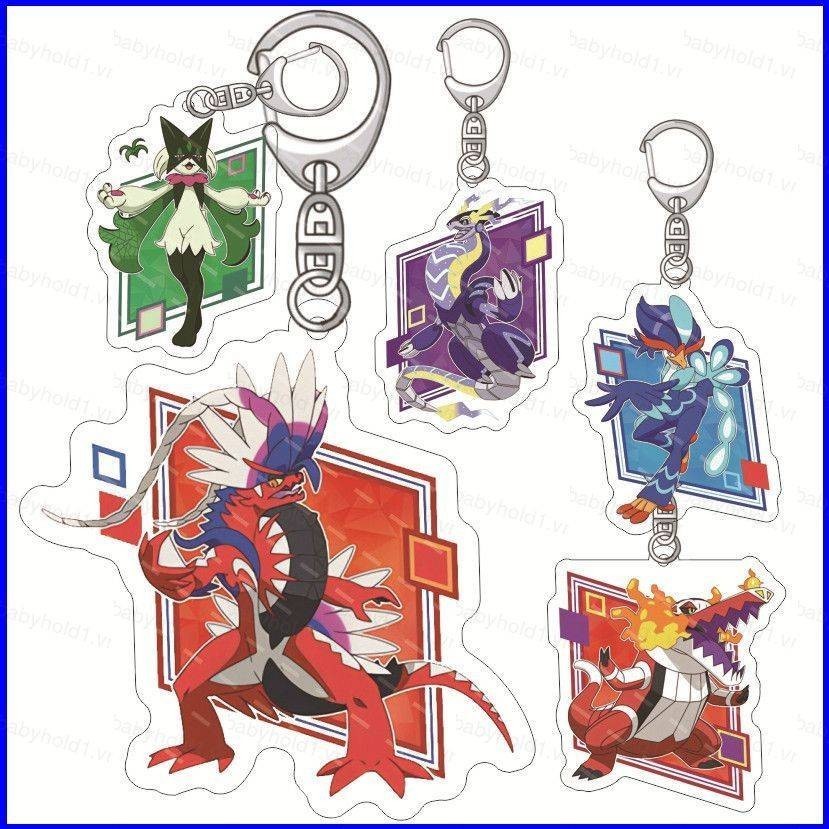 Acg Pokemon อะนิเมะอะคริลิคพวงกุญแจจี้กระเป๋า Koraidon Miraidon Meowscarada พวงกุญแจ