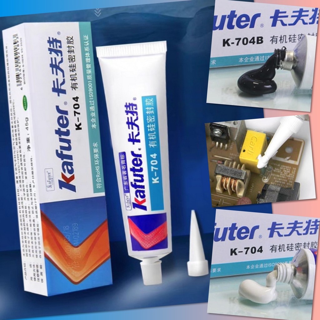 🎀 กาวซิลิโคน กาว สีดำ สีขาว ซีล ซิลิโคน Kafuter กาวยางซิลิโคน รุ่นอัพเกรด เนื้อแน่น กันน้ำ กันความร้อน ของแท้นำเข้า 🎀