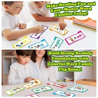 Keepin Reading Flip Book, Montessori Early Educational 30 อ่านพลิกหนังสือ,ของเล่นเพื่อการศึกษา Words & ภาพ Interactive Creative Word Family Build หนังสือของเล่นเด็ก