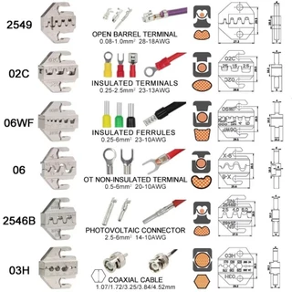 GROVEZY SN CRIMPING คีมขากรรไกร, 06WF 2549 03H SN-2546B 02C CRIMPING คีมขากรรไกร, 48B 58B ความกว้าง 4 มม.เครื่องมือ Terminal