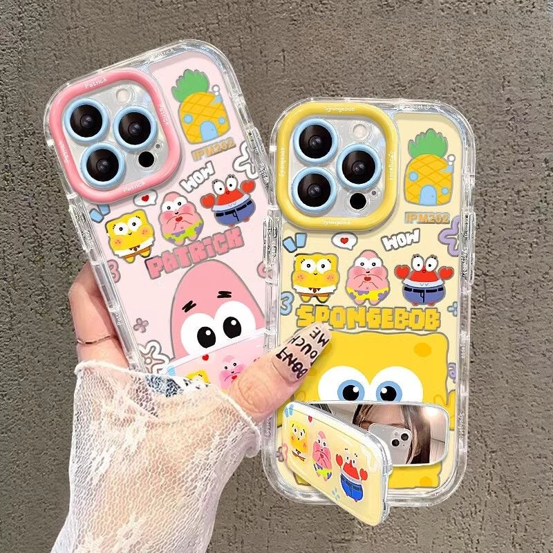 🔥POPPA🔥เคสไอโฟน สีแดง โบว์ ชินจัง สำหรับ IPhone 16 11 13 15 14 12 Pro Max X XR XSMax 7 8 14 15 Plus SE พื้นผิวกระจก เคส