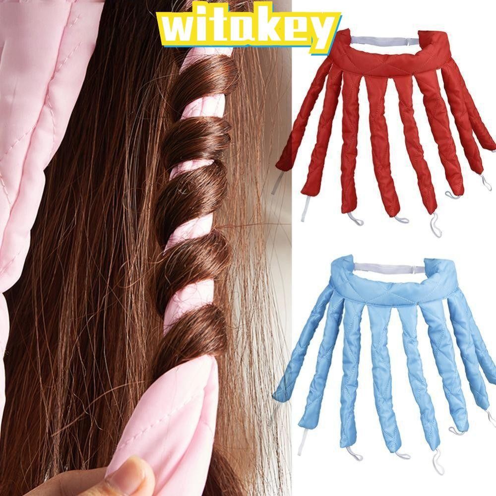 Witakey เครื่องม้วนผมขี้เกียจ, แท่งดัดผมปลาหมึกยักษ์ไร้ความร้อน, แฟชั่นคลื่นอ่อน DIY Curls ผ้าไหมริบบิ้นเครื่องมือจัดแต่งทรงผมขี้เกียจ