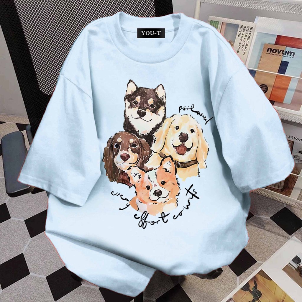 Basi💥 ผู้หญิง เสื้อยืด oversize เกรดพรีเมียม เสื้อคอตตอน100% ไม่หดตัว ใส่สบาย การ์ตูนน่ารัก ลาย 