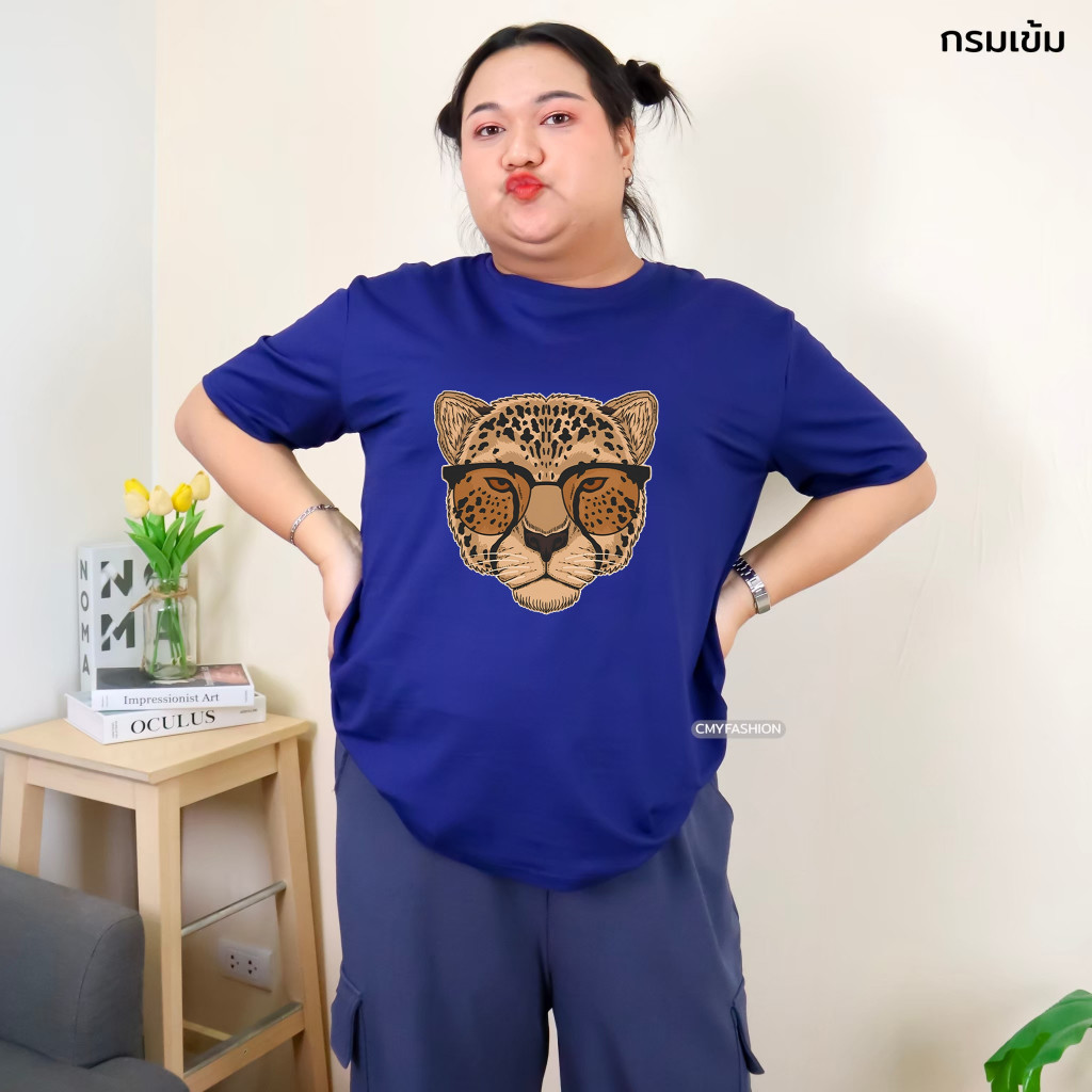 เสื้อยืด คอกลม แขนสั้น ไซส์จัมโบ้ อกหน้าผ้า 50 นิ้ว รูปที่ 2
