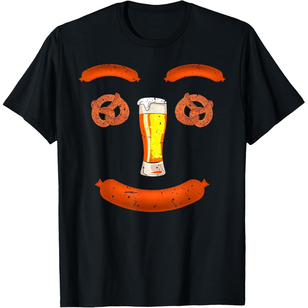 Beer Pretzel Wurst Sausage Smile. เสื้อยืด Oktoberfest Wurst ตลก