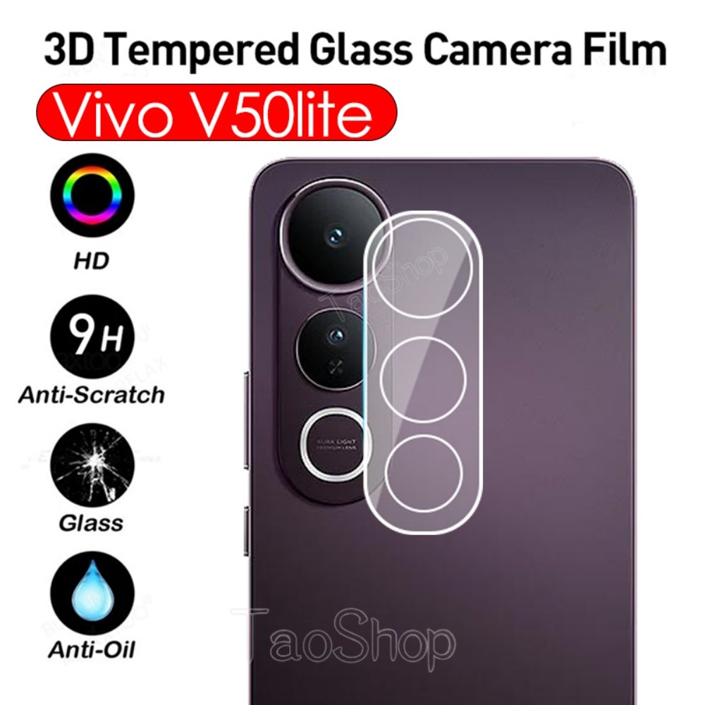 3d เลนส์กล้องกระจกนิรภัยคลุมทั้งหมดฟิล์มป้องกันสําหรับ Vivo V50 Lite V50Lite V 50 VivoV50 Lite VivoV