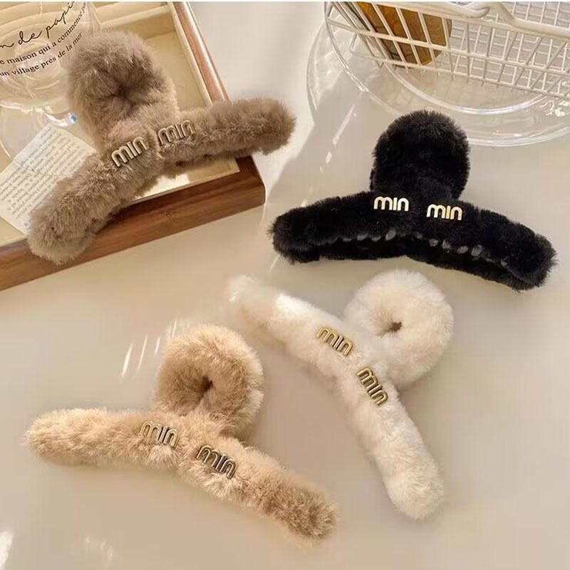 ผู้หญิงด้านหลังหัวขนาดใหญ่ฤดูใบไม้ร่วงฤดูหนาว High-End Feel Plush Clamp