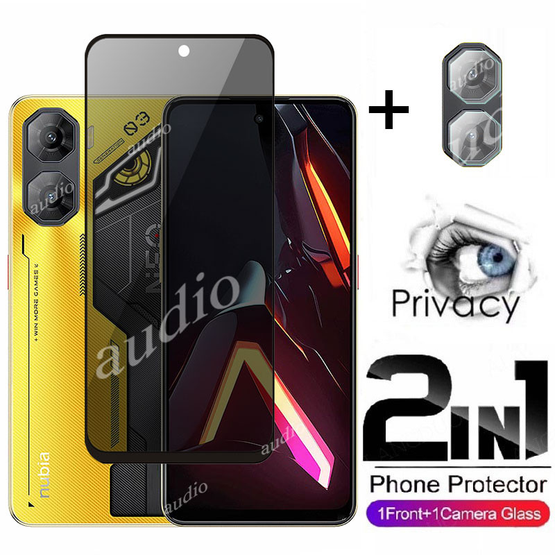 Nubia NEO 5 5G Nubia NEO 3 5G 2in1 ส่วนตัวหน้าจอเลนส์ฟิล์มสําหรับ ZTE Nubia NEO 3 5 GT Pro Neo3 Neo5 GT Pro 5G ความเป็นส่วนตัวป้องกันหน้าจอกระจกนิรภัยฟิล์มสําหรับ ZTE Nubia NEO 3 5G เลนส์กระจกด้านหน้า Anti-spy ฟิล์ม