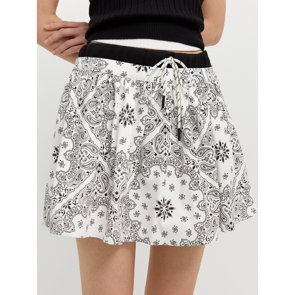 [Pomelo] กระโปรงพิมพ์ลายลูกน้ำ / Paisley Skirt