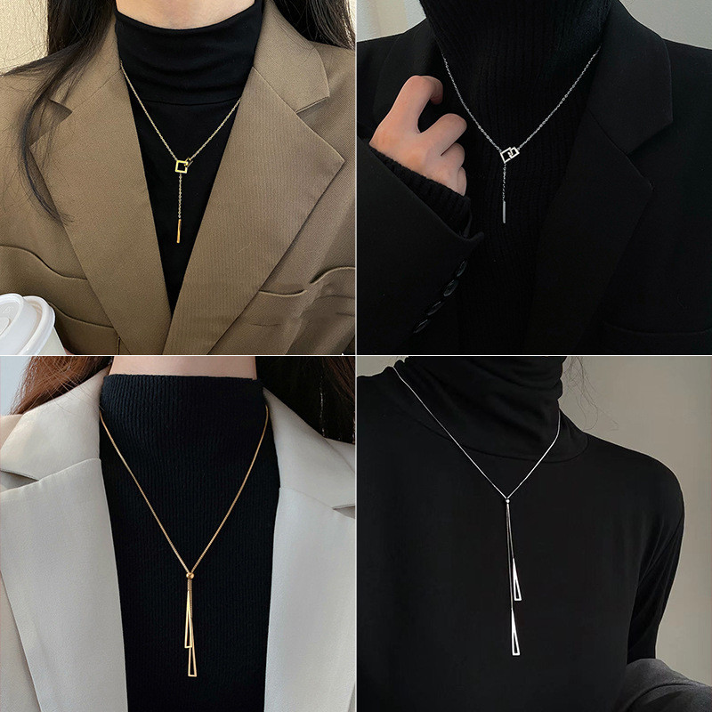ผู้หญิงสร้อยคอจี้ยาวสร้อยคอโซ่เสื้อกันหนาวผู้หญิงเครื่องประดับอุปกรณ์เสริม