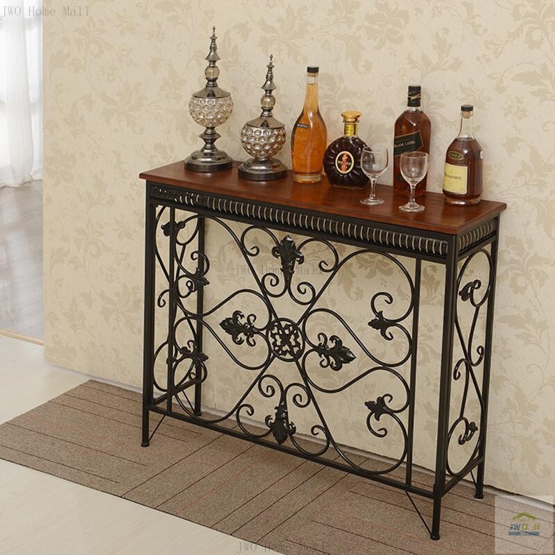 โต๊ะโถงทางเข้าสไตล์ยุโรป โต๊ะสไตล์อเมริกัน ตู้ติดผนัง ชั้นวางของตกแต่งเหล็ก - รูปที่ 3